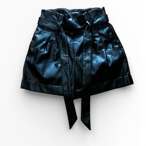 Express Black Faux Leather Shorts